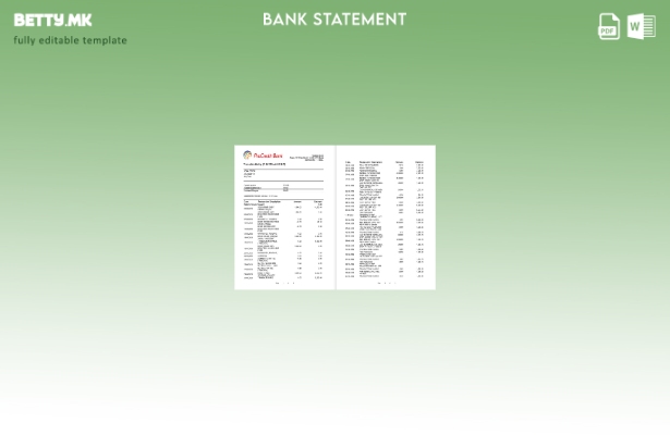 Модерен стил, Шаблон за страници за изводи од банка на ПроКредитБанка 1